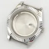 41mm Sapphire Glass Polished Silver Color Rostfritt Steel Watch Case Fit ETA 2824 2836 Miyota 8205 8215 821A 82 Series Movement P177E