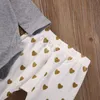 かわいい3ピース生まれたばかりの幼児ベビーガールズ服tシャツトップス+パンツレギンス+ヘッドバンド服装セットベイビーロンパーススーツ最高品質