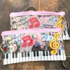 Piano Musik Notation Transparent Creative Pences Case Söt Girl Pencil Peas Pen Storage Bag Stationery Supplies Gift ZA5812