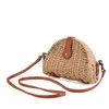 Borsa a tracolla piccola in paglia Borsa a tracolla da donna in rattan semicerchio per viaggi in spiaggia e uso quotidiano260R