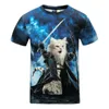 2018 Katter T-shirt Män / Kvinnor 3D-tryck Meow Star Cat Hip Hop Cartoon Tshirts Summer Tops Tees Fashion 3D T Shirts