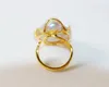 925 Silver Ring 20-28mm Big Size Baroque Irregular Pearl Ring