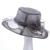 Women Church Sun Hat Wide Brim Cap Wedding Dress Tea Party Floral Beach Caps Summer Anti-Sun Hat