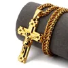 Mode Hommes Hip Hop Jésus Croix Pendentif Grand Colliers Mens Hommes 18K Plaqué Or Chaînes Placées Morceaux Collier de bijoux