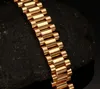 Top Quality Gold Filled chain Watchband President Bracelet & Bangles for Men Stainless Steel Strap Adjustable Jewelry