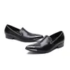 iş erkek elbise ayakkabıları gerçek deri brogue oyma siyah İtalyan moda erkek gümüş ayak parmağı ayakkabı