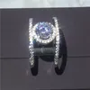 Choucong Hスタイルの女性のリングダイヤモンド925シルバーの婚約の結婚式のバンドリング女性のためのビジューの約束ジュエリー