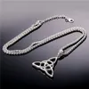 316L roestvrij staal Goed geluk Charmed Celtic Knot Triquetra Amulet Hanger Ketting met Link Chain Vichok