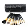 M Brand Makeup Brush 9 Stycken Ställ in Professionell Makeup Brush Set Kit + Gratis Makeup Bag Present Hög kvalitet