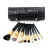 M Merk make-up borstel 9 stuks sets professionele make-up borstel set kit + gratis make-up tas geschenk hoge kwaliteit