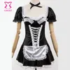 Schwarz/Weiß Halloween Spiele Club Cosplay Kleidung Erwachsene Sexy Französisch Maid Kostüm Plus Größe Kostüm Für Frauen S-6XL