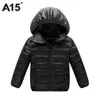 A15 Veste d'hiver garçon enfant léger duvet de canard manteau enfants à capuche chaud enfant en bas âge fille veste 2018 printemps vêtements d'extérieur âge 10 12 14 16 ans