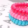 (10pcs) 고품질 머리 scrunchie 투명한 전화 와이어 탄성 헤어 밴드 아이들을위한 15 색 15 색