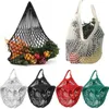 12colors tiendas de moda bolsa de malla reutilizable conveniente fruta cadena de ultramarinos Shopper bolsas de algodón verduras de almacenamiento al aire libre del bolso AAA568