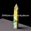 Wiccan Natural Labradorite Kwarcowy Kryształ Wand Point Lealing Decor Oryginalny Mocny Kryształ Kryształowy 6 Facet Figurka Pojedyncza