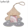 Lychee Life – cadre Photo de noël à faire soi-même, pendentif en forme d'étoile et de cœur, cadre Photo en bois, Style moderne et Simple, décoration de maison pour fête