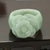 Eine Waren natürliche Birma Jade Bohne grün kleine Blumen Rose Jade Ring Ring Blume Damen Damen versandkostenfrei