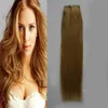 40PCs blond brasilianska mänskliga hårband hårförlängningar 100g Skin Weft Extensions Remy Seamless Tape Hair Extensions 10-26 "