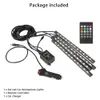 4st 12 LED 5050 SMD CAR Interiör Atmosphere Lamp Auto 12V RGB Neon Lights Strip Music Control IR Remote New7517283