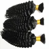 Cały 3PCS Brazylijska perwersyjna kręcone włosy Plejanie Afro Kinky Mur Natural Kolor Ludzki Braiding Bulk 300G Afro Plejanie 3984193