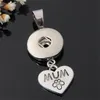 Accessoires de cheveux Heart Love Love Maman Collier Pendentif Noosa Ginger Snap Bouton Chunk DIY Bijoux Fasion 12pcs