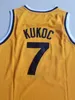 Mens Vintage Toni Kukoc 7 Jugoplastika Jugoslavia Maglie da basket europee Divise La versione del film Camicie cucite gialle SXX6673089