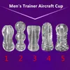 5 Größen Herren Transparent Trainer Aircraft Cup Sensitive Time Delay Training Penis Ring Männlicher Masturbator