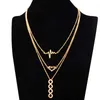 Multi-Layer Halsband Elektrokardiogram Collar Lucky 8 Tassel Chain Halsband