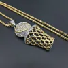 Hip Hop Ketting Auniquestyle Titanium Iced Out Bling Vol Strass Mannen Basketbal Hangers Kettingen Gouden Sport Ketting voor Wome166y