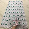 5 Metros / pc Moda flor branca e fúcsia bordado francês renda líquida com contas para tecido de renda de malha africano para o vestido BN90-8