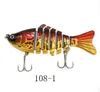 Lifelike Fish Swimming 7 Segments Artificial Fishing Lures 10cm 15.8g Wobbler Diving Realistic Laser Musky Fishing Bait Hooks