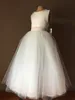 Bella marfim cetim tulle flor vestido de champanhe curva vestido casamento vestido de dama de honra princesa concurso de festa vestidos vestes de fête