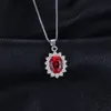 JewelryPalace Kate Princesa Diana 2.5ct Granate Natural Halo Colgante Puro Genuino 925 Joyas de Plata Esterlina para Mujer Moda S18101308