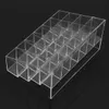 Partihandel-Ny Gratis Frakt Rensa Akryl 24 Läppstifthållare Display Stand Cosmetic Organizer Makeup Case # 9014