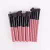 Make -up -Pinsel -Set 10pcs Pink Black Cosmetics Eye Foundation BB Cream Pulver Blush Kabuki Pinsel Kit Make -up Pinsel Werkzeuge3485229