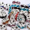 Großhandel 500 Stücke Silber Überzogene gemischt Tschechische Kristall Spacer Rondelle Perlen Charm Erkenntnisse für die Herstellung Halsketten Armbänder 8mm
