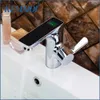 Kemaidi Brass Chrome Finish Digital Discloy Discloy Dist Faucet Houser Mixer Sink Basin Pasin Tap Habe Batucet