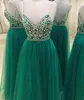 2022 녹색 로얄 블루 댄스 파티 드레스 스파게티 스트랩 블링 라인 석 Criss 크로스 스트랩 백 디자이너 진짜 사진 저녁 공식적인 드레스