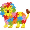 Wooden Animals English 26 Alphabetic Letter Jigsaw Puzzle Children 3-5-6 years old Factory Price Wholesale Mix order 2 Set Or More