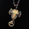 Fashion Jewelry Whole lot 12pcs Imitation YAK BONE Carved Brown Lucky Elephant Pendants Necklace Amulet Gifts DROP MN6258014