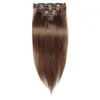 Clip In Human Hair Extensions 100g Maskin Made Remy 7st Set Clips I 100% Human Hair Extensions Brasilianska Rikt Virgin Hair