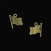 133pcs Zinc Alloy Charms Antique Bronze Plated usa flag Charms for Jewelry Making DIY Handmade Pendants 12mm