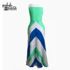 Pndodo Over Plus Size Женщины летние рукавочные сапотоки полосатые припечатки и платье для платья 2018 Новое Boho Beach Maxi Dress3188980
