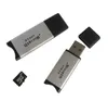 Aluminum Alloy Metal USB 2.0 TF T-Flash MicroSD Memory card reader writer Adapter DHL FEDEX EMS FREE SHIP