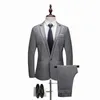 Men wedding Suit Fashion Solid color Casual Slim Fit 2 Pieces 8 colors Male Plus Size 5XL Jacket Pant