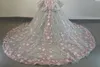 Plus Size Beautiful A-Line Lace Tulle Wedding Dresses Illusion Neckline Appliques Elegnat Bridal Wedding Gowns Custom Made Chapel Train