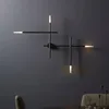 Modern Art Cross Shape Wall Lamps LED Industrial Wall Light Aisle vardagsrum sovrummet Bedside Iron Wall Sconce Black Gold305e