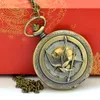 Wholesale 100pcs/lot Pendant Necklace Chain Quartz Bronze Bird Watch Pocket Watch PW102