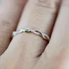 Bague de mode pour femmes 0.06ctw coupe ronde solide 14K or anniversaire empilable bague pierres précieuses bague femmes bandes de mariage AB1661