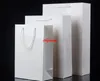 200 pçs / lote Transporte Rápido Branco saco de papel kraft com alça de Casamento Favor de Papel Sacos De Presente de impressão personalizar o logotipo F060502